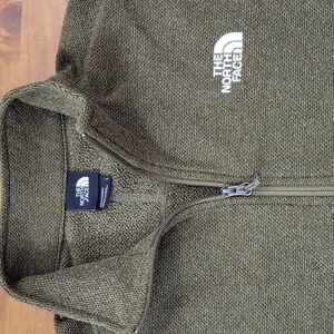 The North Face Men's Quarter Zip Sweater/Olive Green/ Size Large